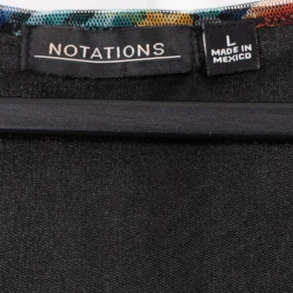 Notations Floral Tank L Womens Tiered Ruffle Sleeveless Scoop Neck Blouse Green - Picture 5 of 6